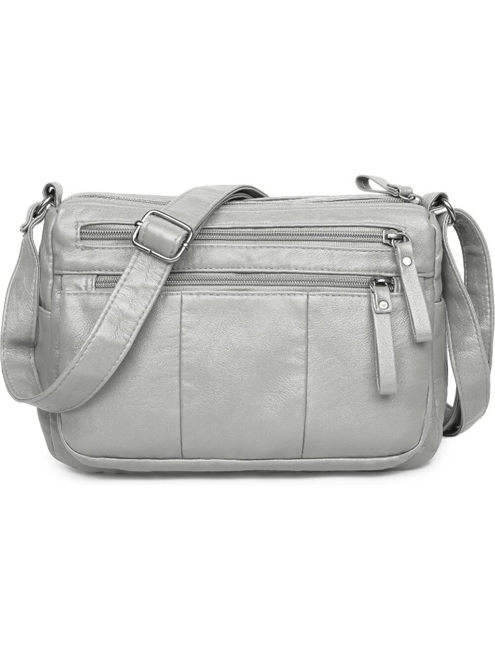 Women's Beige Soft PU Leather Ladies Crossbody Purse Pocketbooks Shoulder Bag